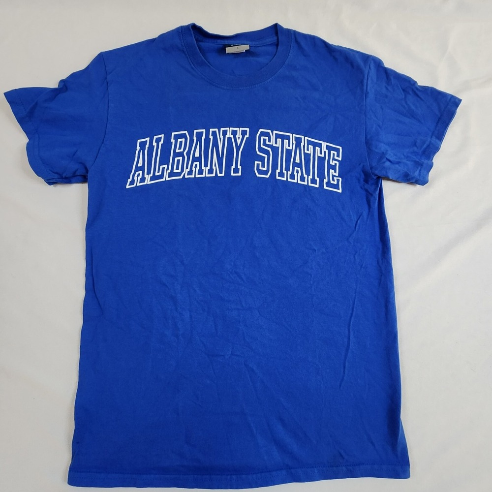 Albany State Royal Blue Short Sleeve Cotton T-Shirt Men's S